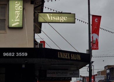 Visage Clinics Merrylands exterior sign in Merrylands, New South Wales, AU, capturing the clinic's vibrant presence.
