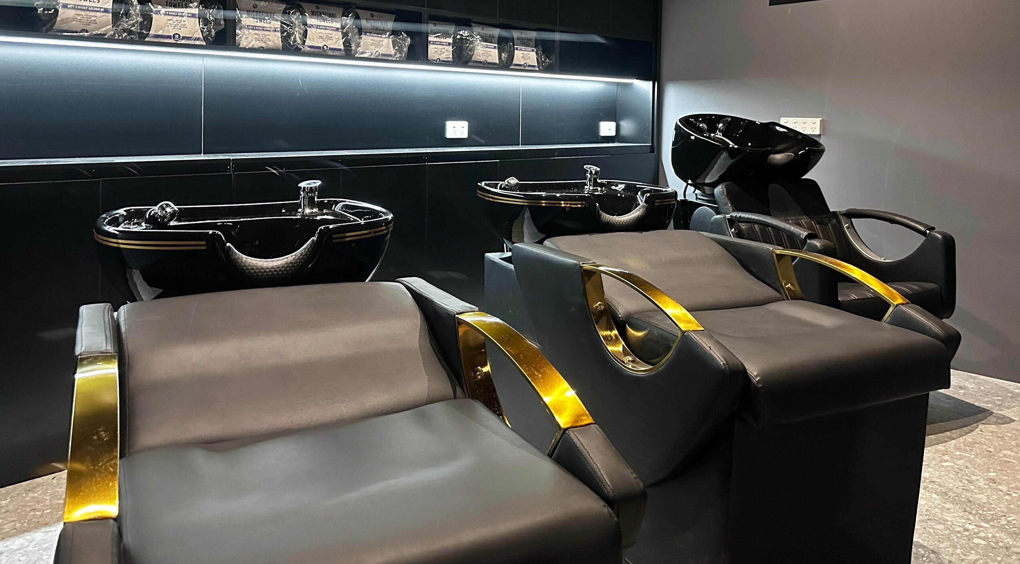 Elegant wash stations at The One Fashion Hair in Melbourne, Victoria, AU offering premium hair care services.
