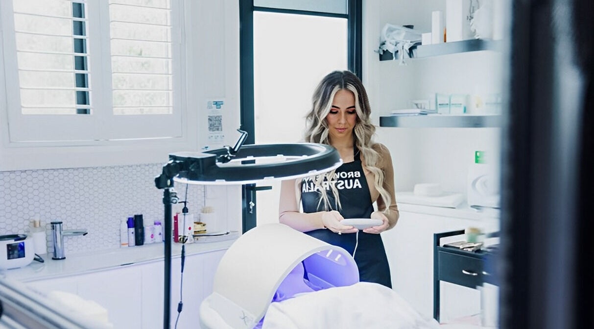 Interior of Brows & Waxing by Hannah-lee in Herne Hill, Victoria, AU, featuring a modern spa setup.