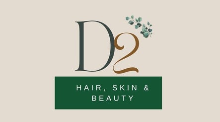 D2 Hair Skin and Beauty logo with green accents, located in Worlingham, England, GB.
