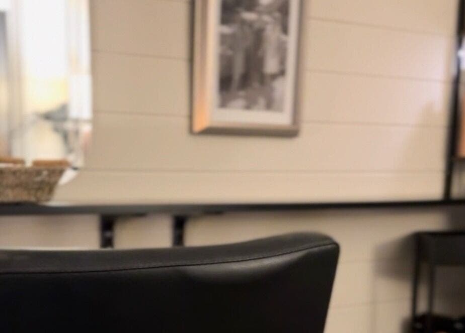 Modern salon chair and shelves at Femme Fatale Hair Portsmouth, Portsmouth, England, GB.