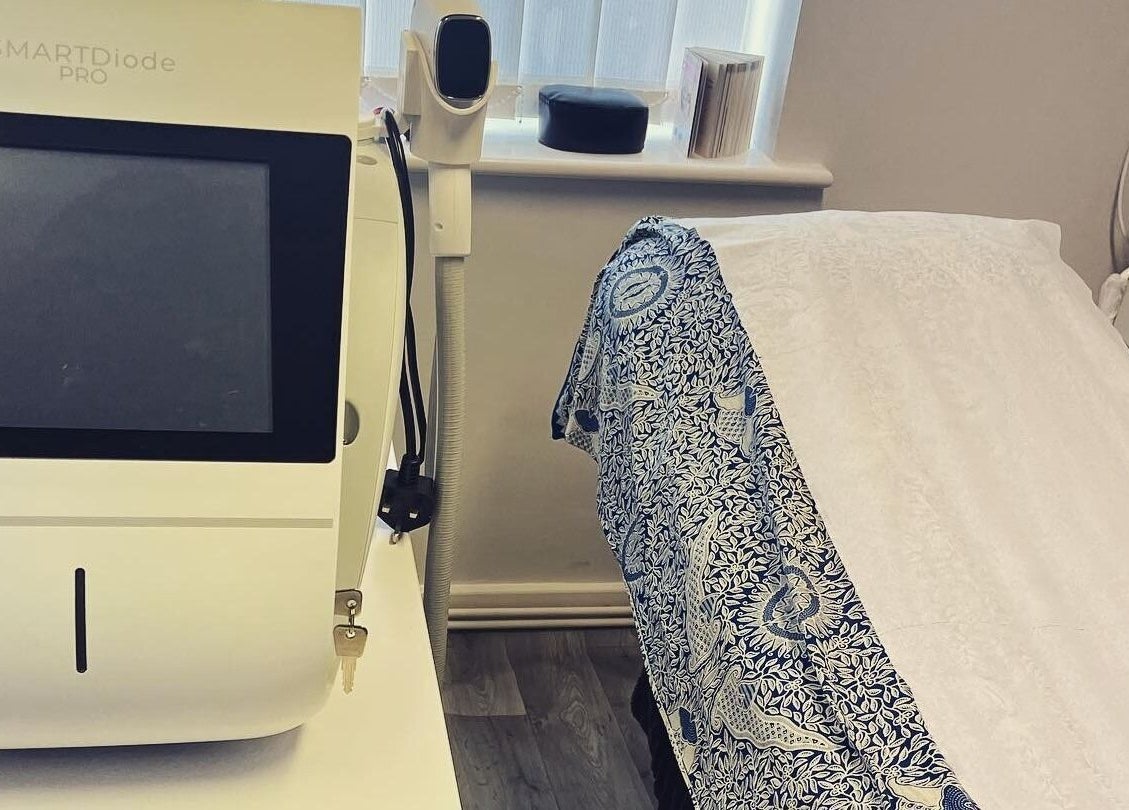 Therapy room setup at Beauty & Holistic Therapy in Thornaby, England, GB featuring a skin treatment device.