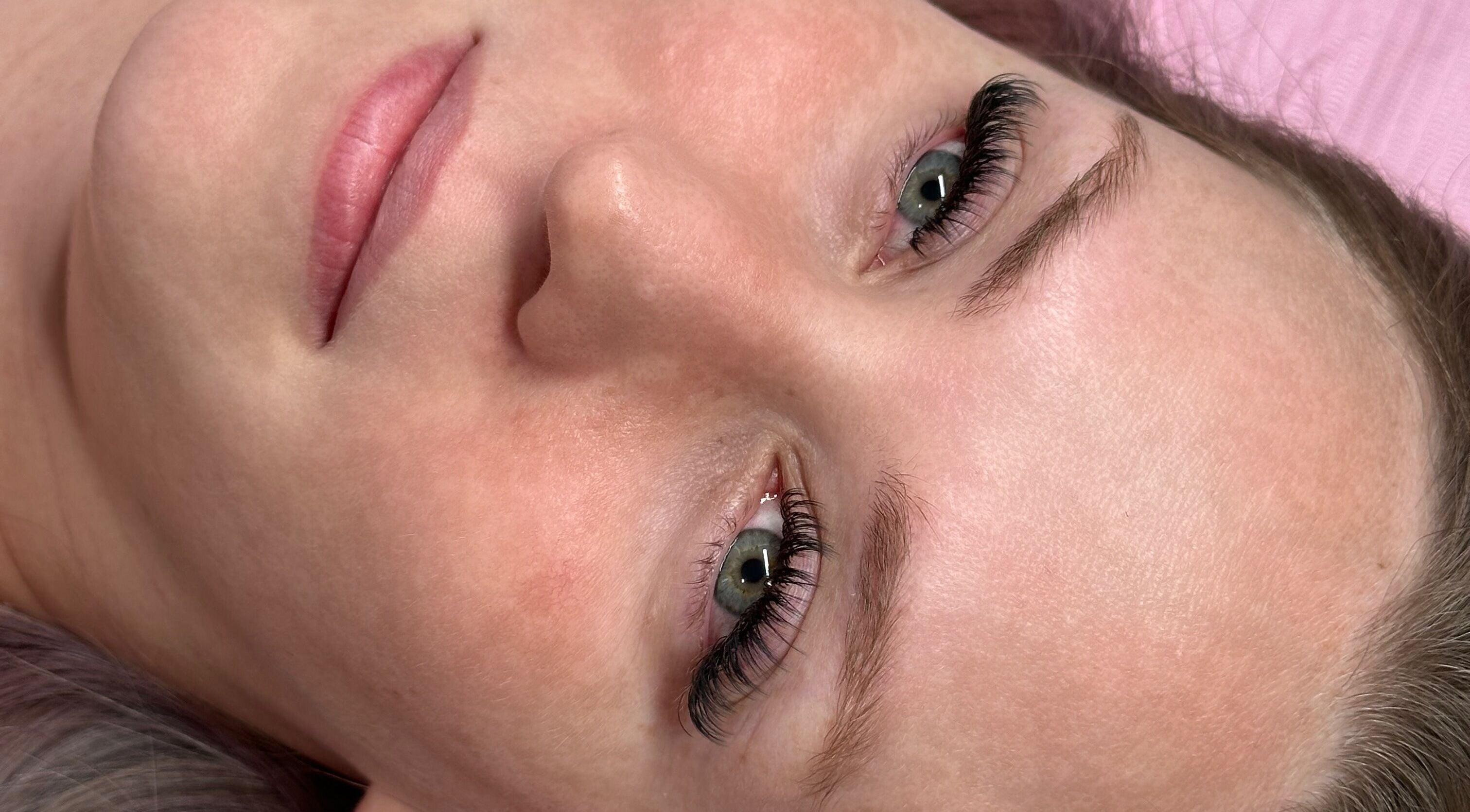 Close-up of elegant eyelash extensions at Lulu Beauty Room, North Lakes, Queensland, AU.