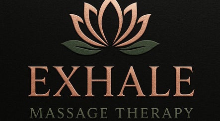 Exhale Massage Therapy logo with floral design in Swainsboro, Georgia, US.