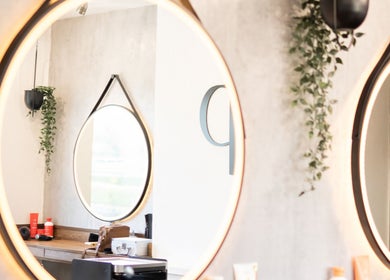 Modern mirror design in Danilo Possato Hair Studio, Dublin, County Dublin, IE with elegant lighting and decor.
