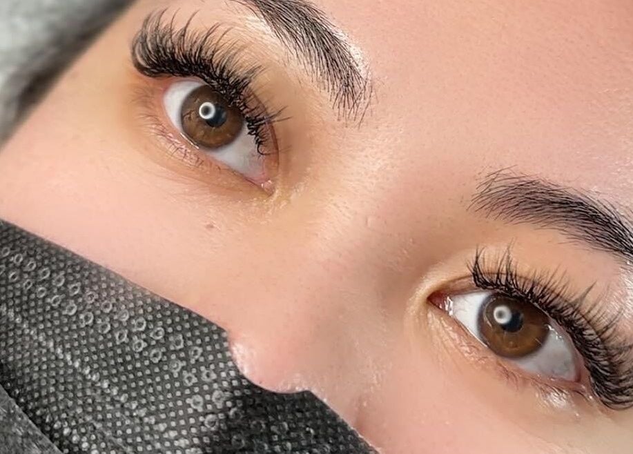 Close-up of eyelash extensions at Femme Theory, London, Ontario, CA.