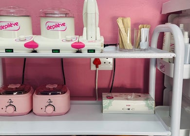 Wax preparation station at Sempré Bella by Noushka in Johannesburg, Gauteng, ZA for premium treatments.