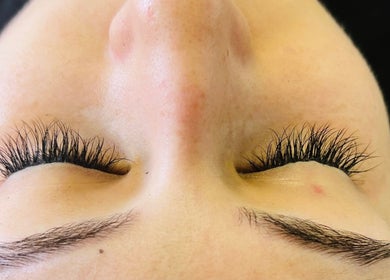 Close-up of natural lash extensions at Sempré Bella by Noushka, Johannesburg, Gauteng, ZA.