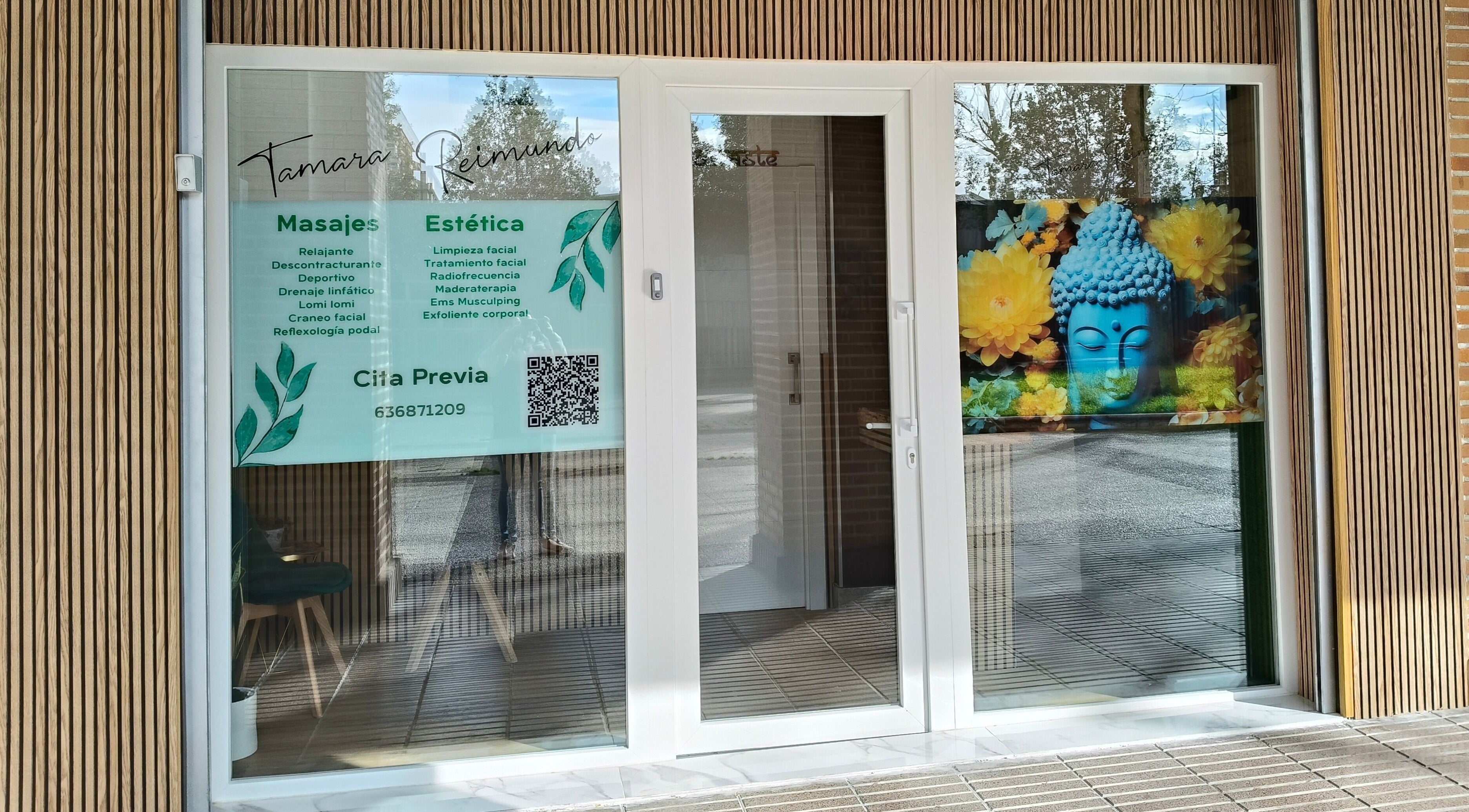 Entrada de Masajes Zen en Gasteiz, Euskadi, ES, destacando servicios de bienestar y estética.