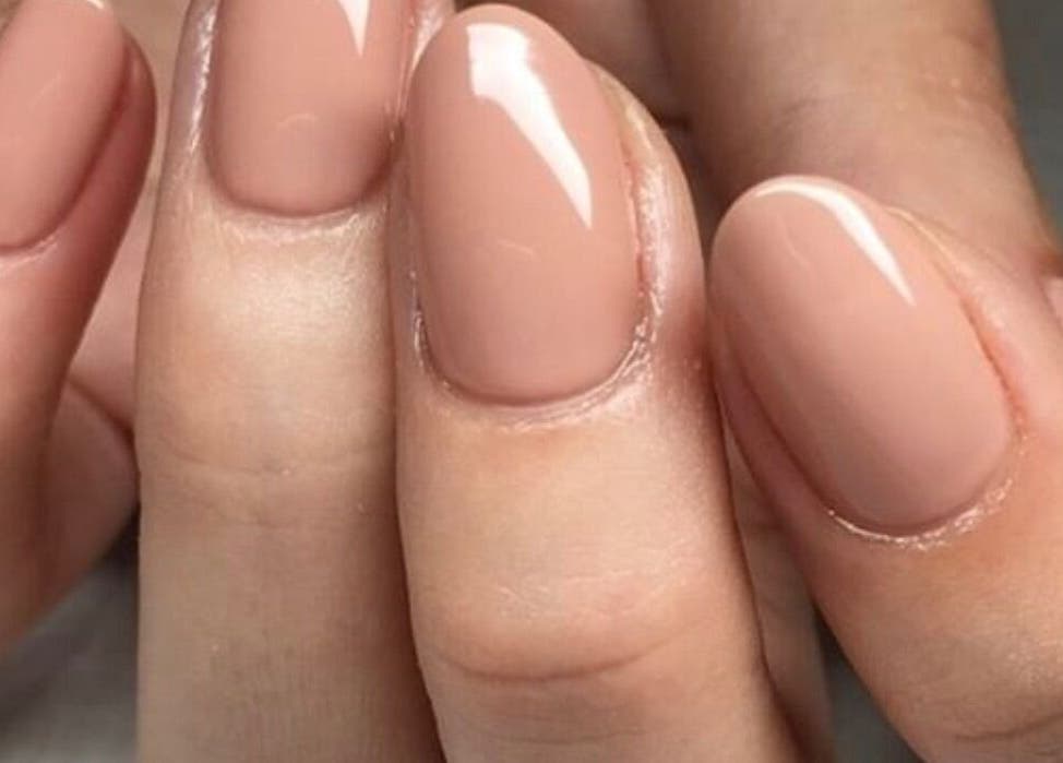 Elegant nude manicure by Mobile Hertfordshire Nail Technician in St.albans, England, GB.