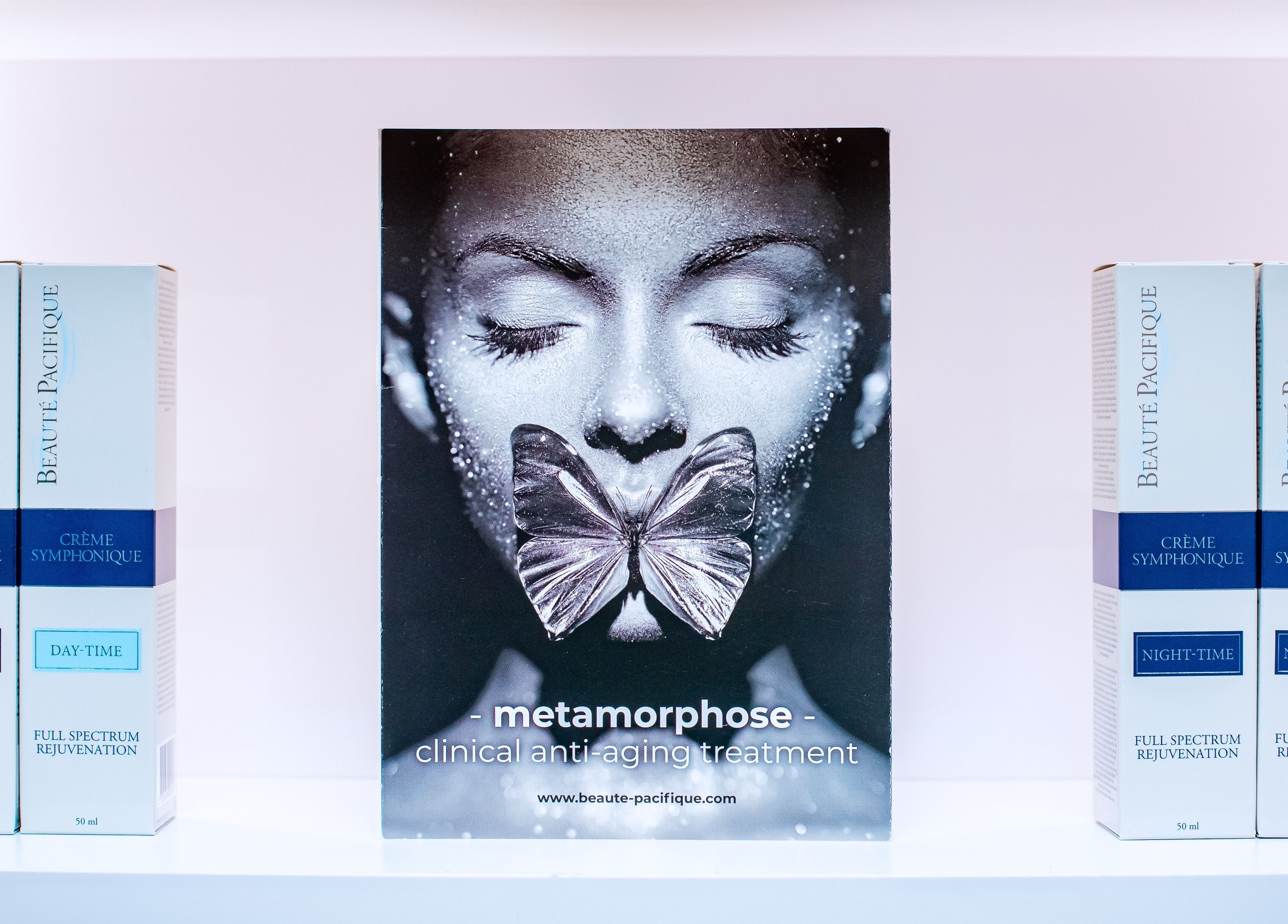 Anti-aging products display at Anue Medical Spa, Gaborone, Gaborone City, BW, featuring Beauté Pacifique.