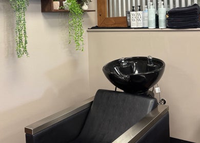 Modern wash station at Shear Heaven Salon, Ruston, Louisiana, US, reflecting sleek design and comfort.