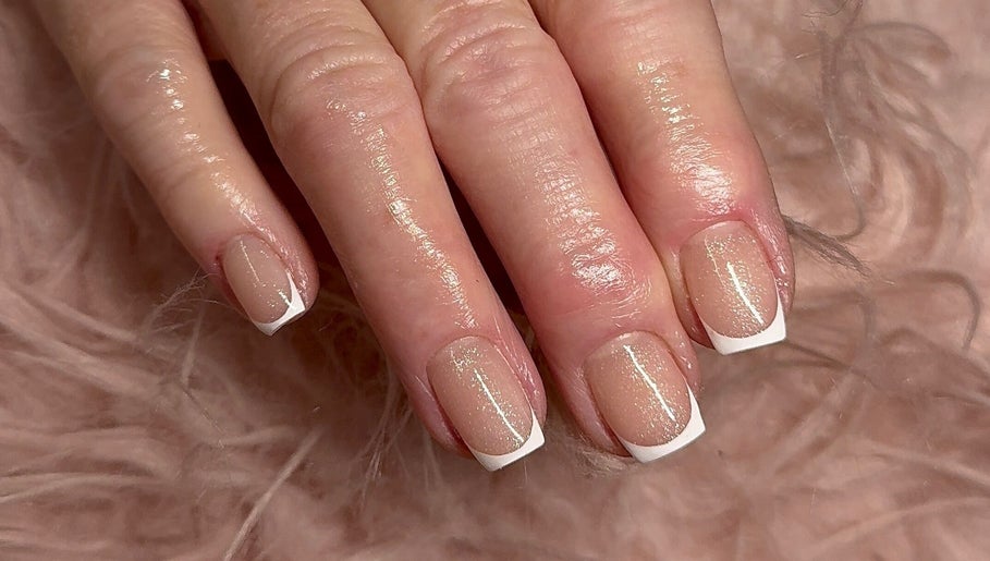 French manicure with shimmer at Nails n Beauty by Soph, Taverham, England, GB.
