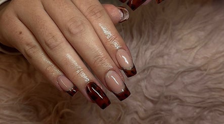 Close-up of elegant tortoiseshell nails at Nails n Beauty by Soph, Taverham, England, GB.