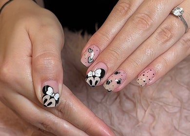 Unique Minnie Mouse nail art at Nails n Beauty by Soph, Taverham, England, GB.