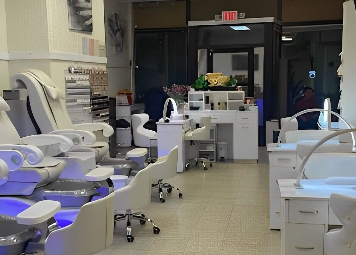 Elegant pedicure chairs at Emily Nails and Spa in Peabody, Massachusetts, US offer a serene atmosphere.