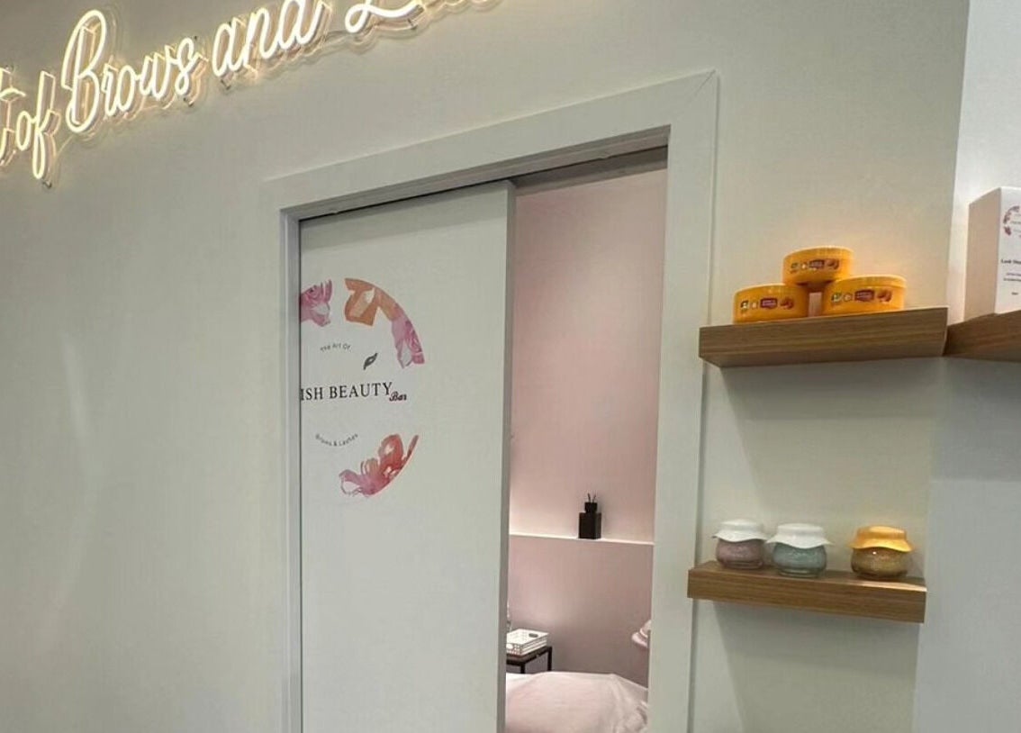 Entrance to Vish Beauty Bar Dunedin, featuring stylish decor and beauty products. Dunedin, Otago, NZ.