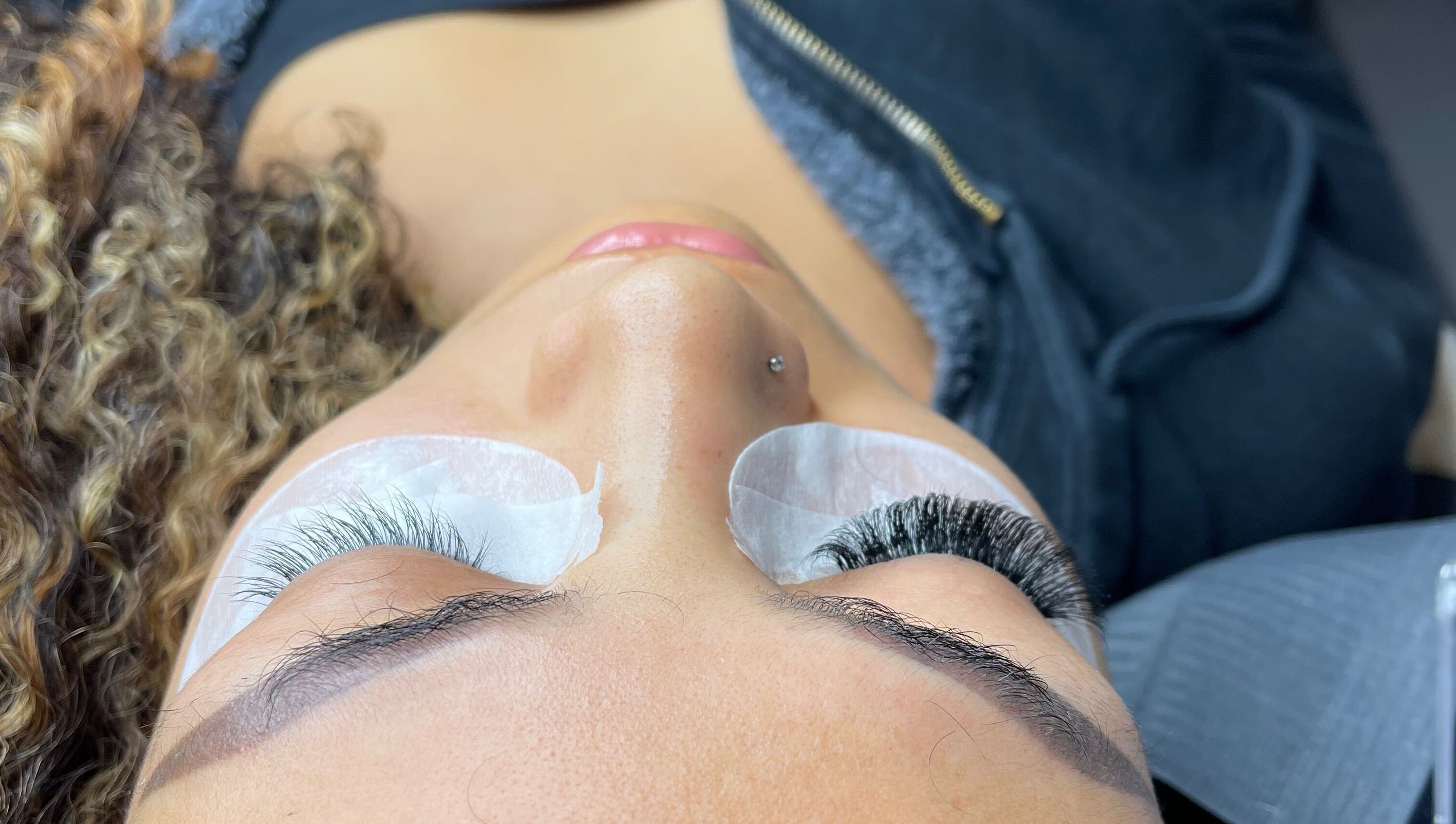 Lash La Drina in Bromley, England, GB showcases professional eyelash extensions applied on a client.