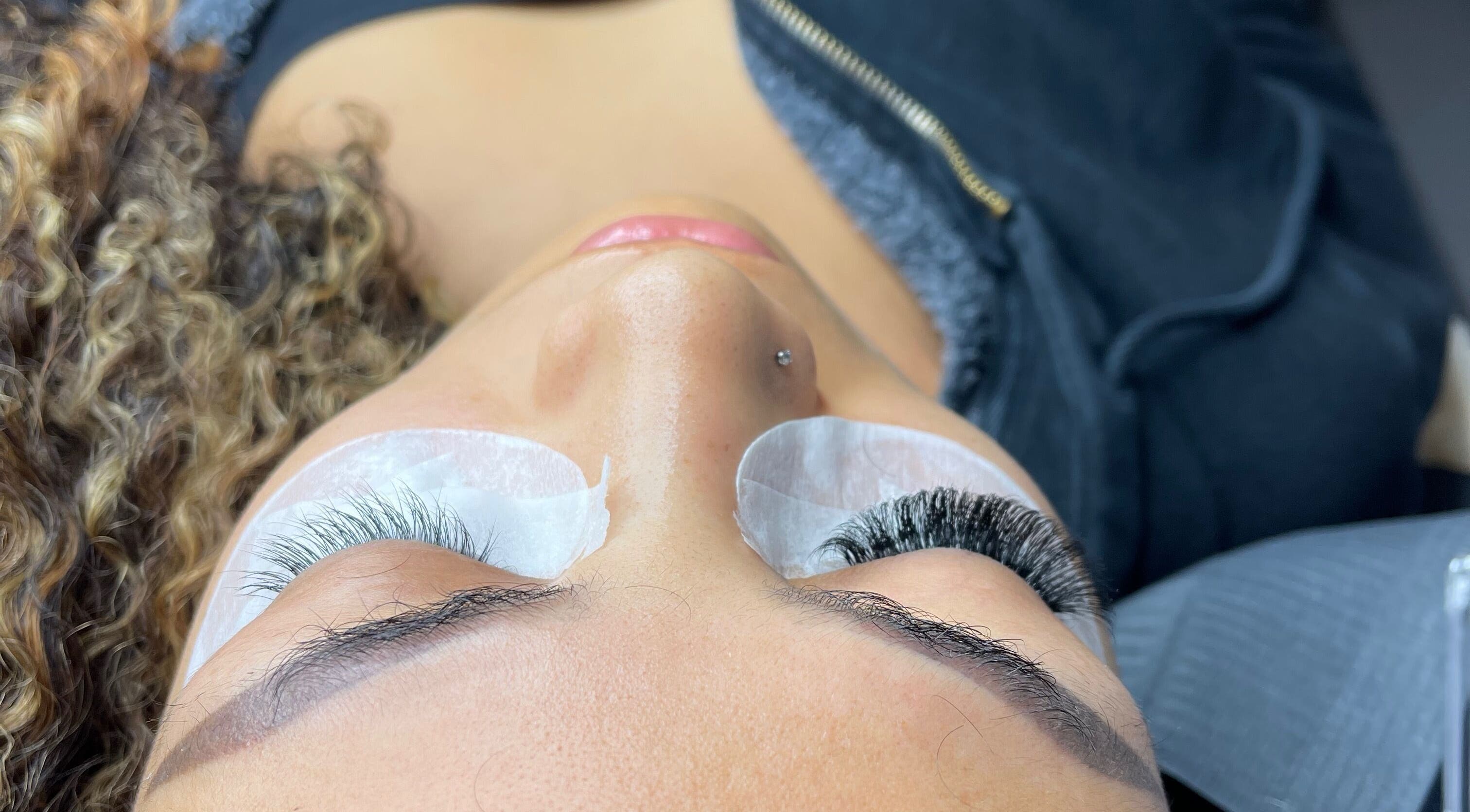 Lash La Drina in Bromley, England, GB showcases professional eyelash extensions applied on a client.