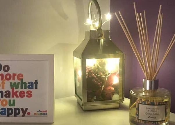 Relaxing candle and diffuser setup at Molly Sports Massage, Locker 27, Addlestone, England, GB.