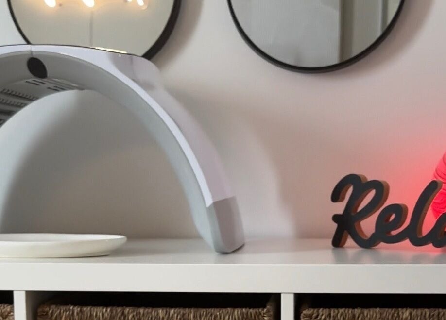 Relax sign and modern decor at Art by Douja, Montréal, Québec, CA, enhancing serene ambiance.