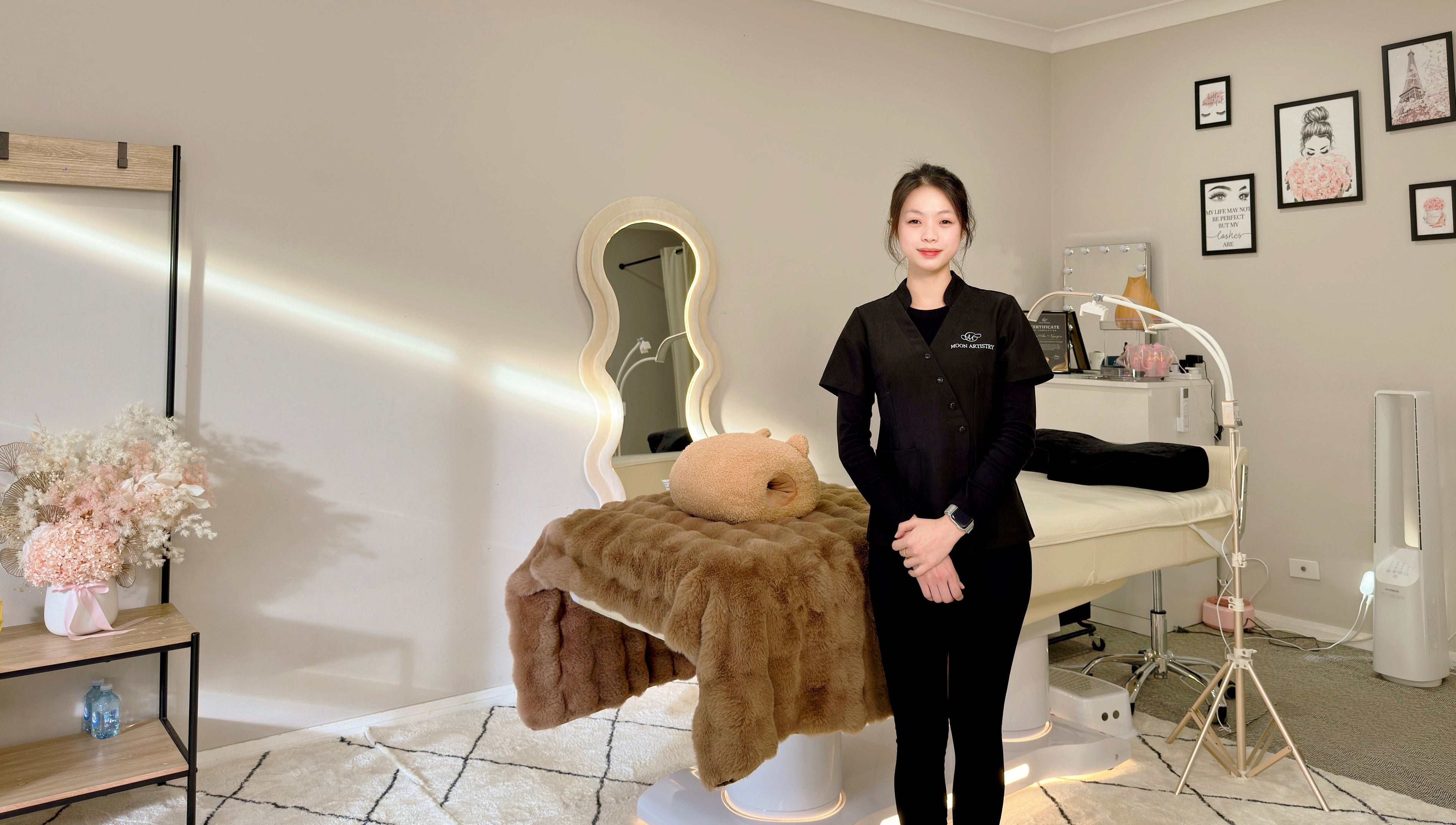 Moon Artistry Canley Vale showcases a modern spa with plush decor in Canley Vale, New South Wales, AU.