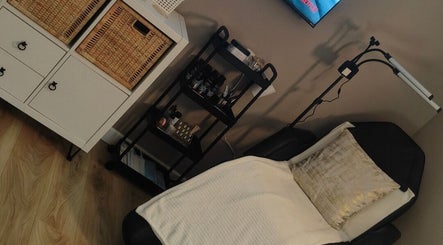 Cozy beauty corner at The Cosmetic Lodge, Hull, England, GB with elegant decor and a comfortable chair.