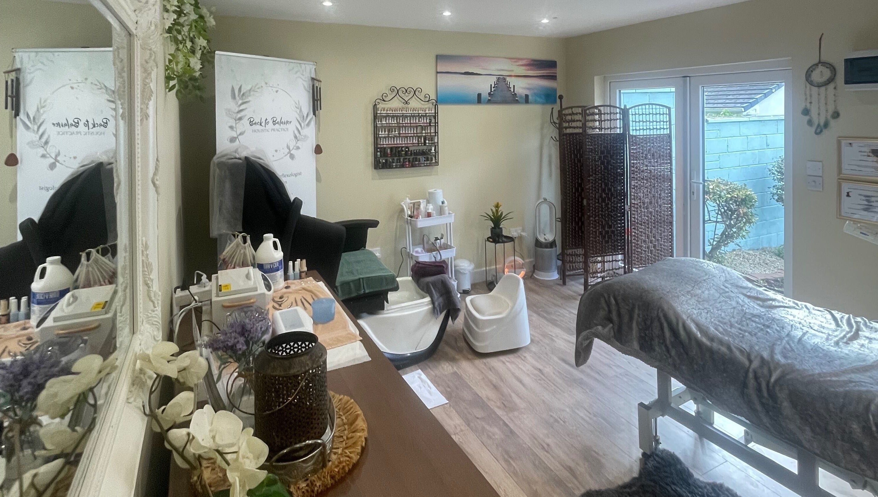 Tranquil therapy room at Back to Balance Holistic Practice by Oksana, Tralee, County Kerry, IE, enhancing relaxation.