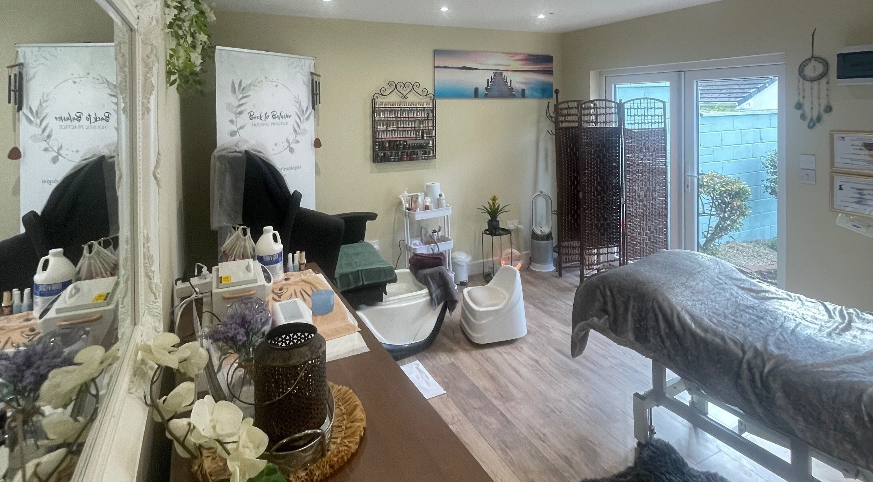 Tranquil therapy room at Back to Balance Holistic Practice by Oksana, Tralee, County Kerry, IE, enhancing relaxation.