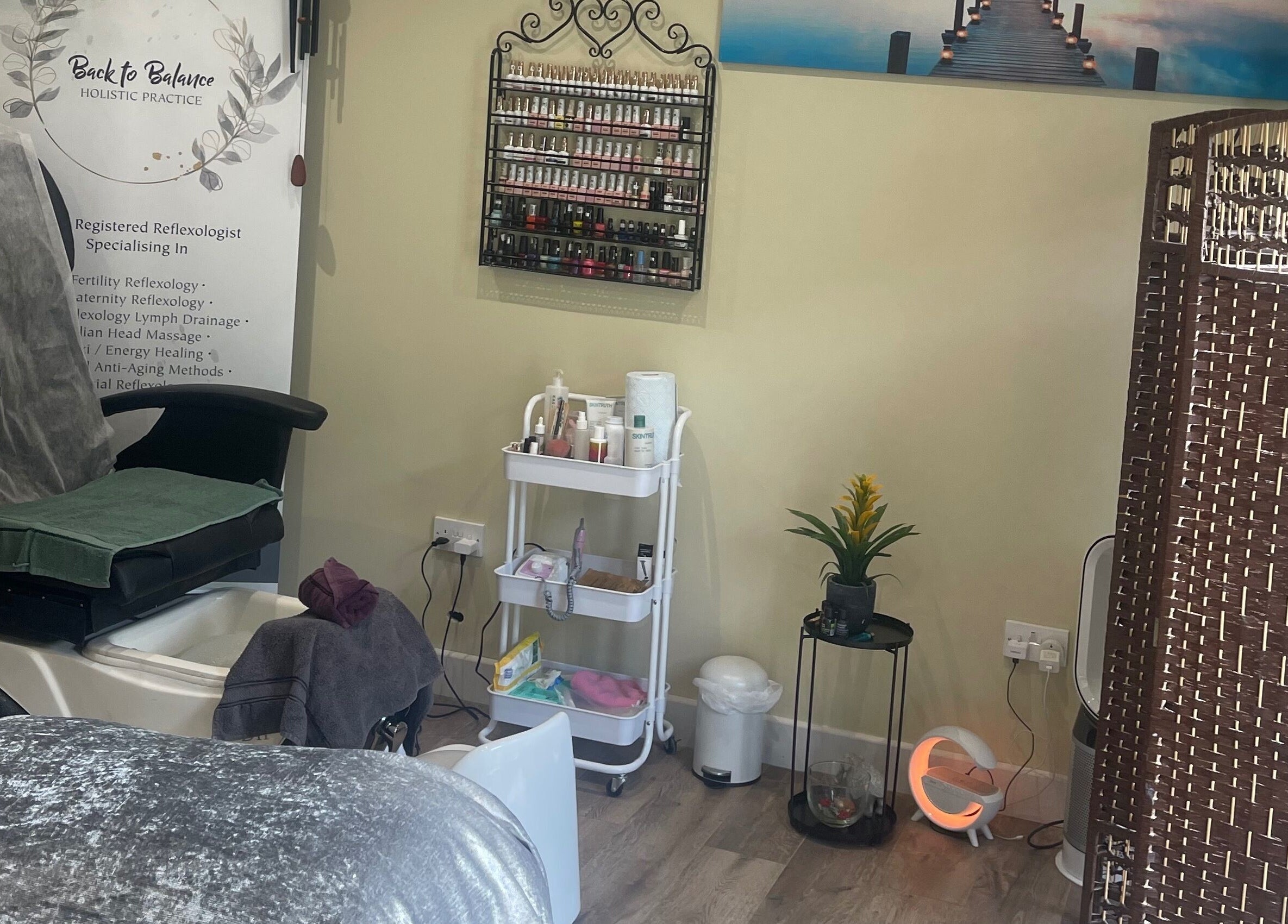 Relaxing treatment space at Back to Balance Holistic Practice by Oksana, Tralee, County Kerry, IE.