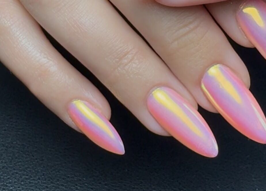 Vibrant rainbow nails at Painted Nails X Charlotte, Wokingham, England, GB, showcasing creative nail art design.