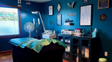 Crystal Coven Waxing room with calming decor and equipment in Alexandria, Virginia, US.