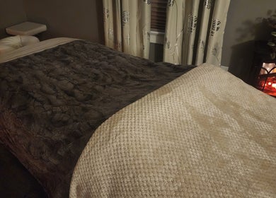 Massage table in a serene setting at Dexter Massage - Located in the Verapose Yoga House, Dexter, Michigan, US.