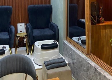 Luxurious pedicure chairs at Prestige Luxe Spa, Accra, Greater Accra Region, GH for ultimate relaxation.