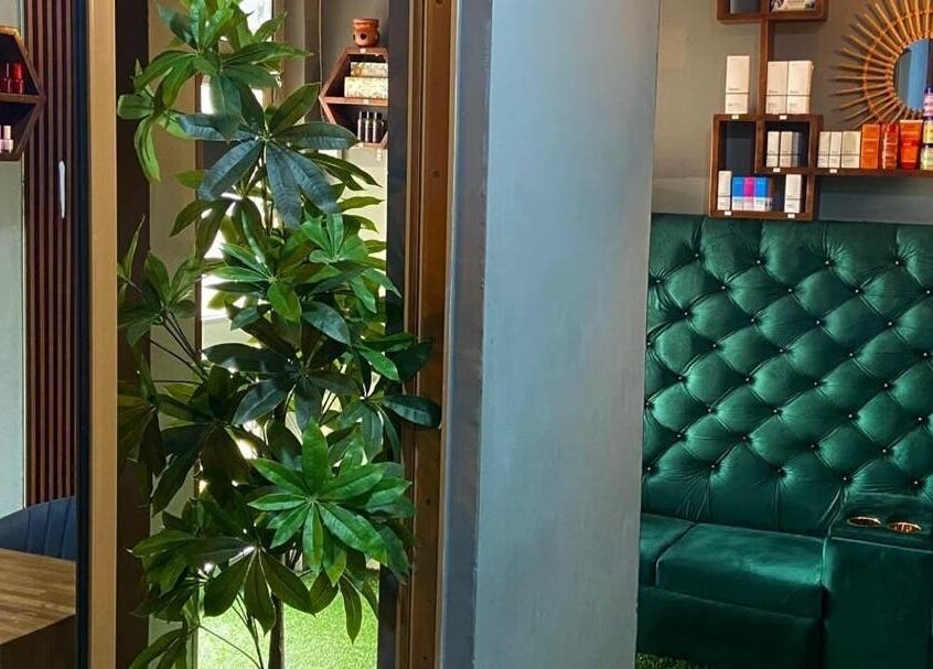 Emerald furniture at Prestige Luxe Spa, Accra, Greater Accra Region, GH, creating a soothing ambiance.