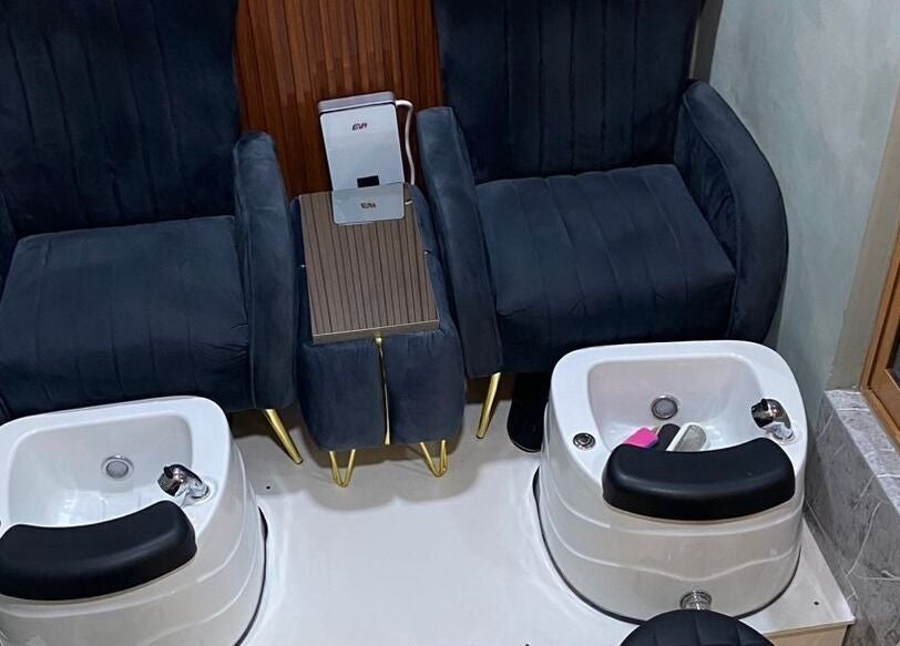 Luxurious pedicure chairs at Prestige Luxe Spa in Accra, Greater Accra Region, GH. Comfortable and stylish seating.