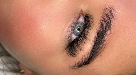 Close-up of styled eyelashes at Larbella Beauty, London, England, GB.