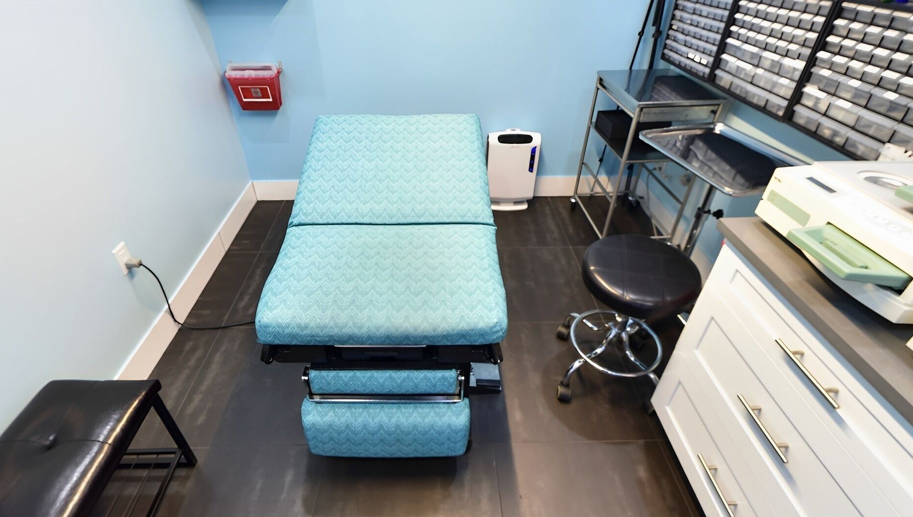 Professional piercing room at True Expression Piercing Studio, New York, New York, US.