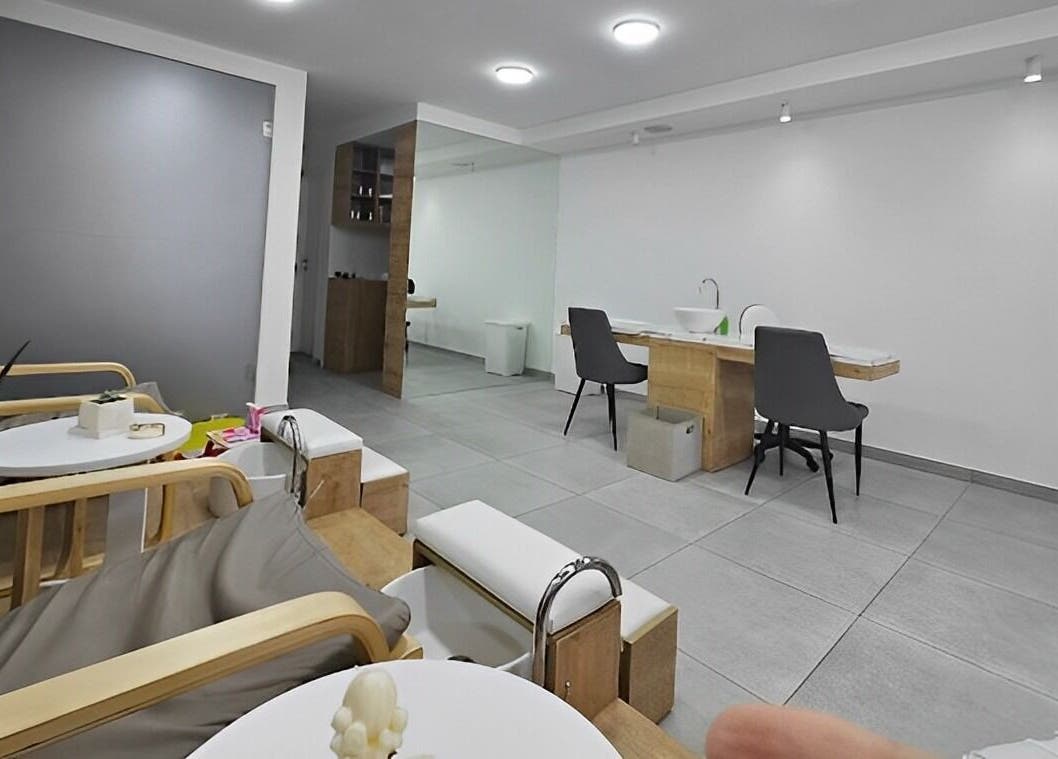 Spacious manicure and pedicure area inside Organails Beauty Lounge, Hazmieh, Mount Lebanon Governorate, LB.