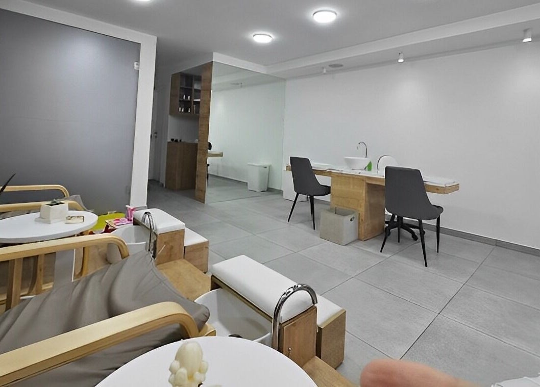 Spacious manicure and pedicure area inside Organails Beauty Lounge, Hazmieh, Mount Lebanon Governorate, LB.