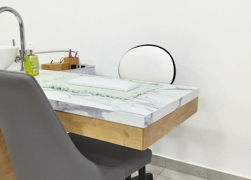 Manicure station at Organails Beauty Lounge in Hazmieh, Mount Lebanon Governorate, LB, showcasing modern elegance.