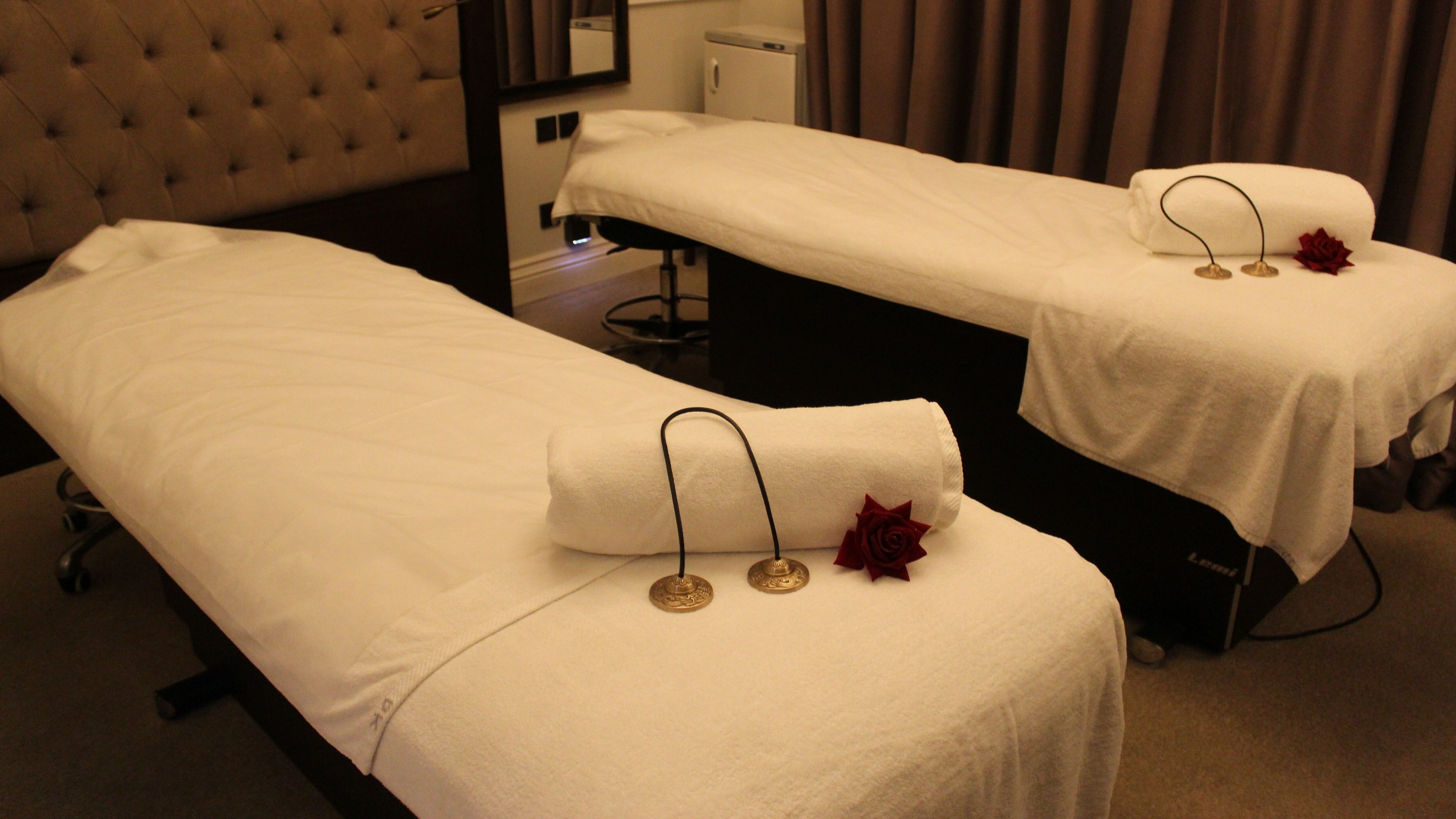 Relaxing massage beds at DWS-Dukes Hotel, The Palm, Dubai, AE, ready for soothing treatments.
