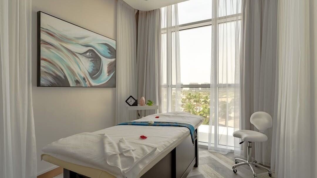 Peaceful spa room at DWS-Barcelo Al Jaddaf, Dubai, Dubai, AE with massage bed and soothing decor.