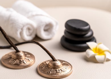 Spa stones and flower at DWS-Radisson Canal View, Dubai, Dubai, AE for a serene ambiance.