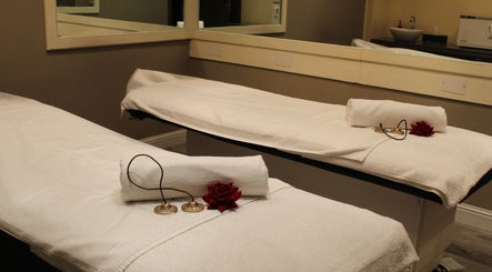 Relaxing spa room at DWS-Marina Cascades, Dubai, Dubai, AE, featuring plush treatment beds.