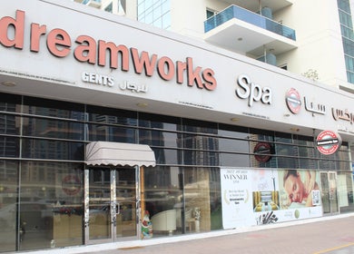 Front view of DWS-Marina Cascades spa in Dubai, Dubai, AE, showcasing its modern exterior and welcoming entrance.