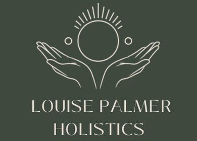 Logo of Louise Palmer Holistics in Southampton, England featuring hands and circular design.
