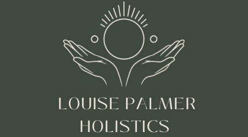 Logo of Louise Palmer Holistics in Southampton, England featuring hands and circular design.