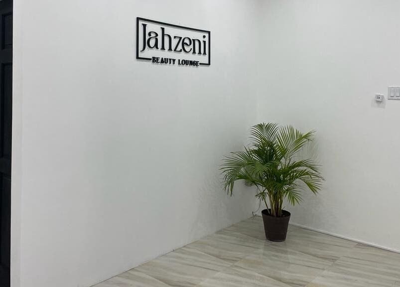 Entrance of Jahzeni Beauty Lounge with plant decor in Runaway Bay, St. Ann Parish, JM.