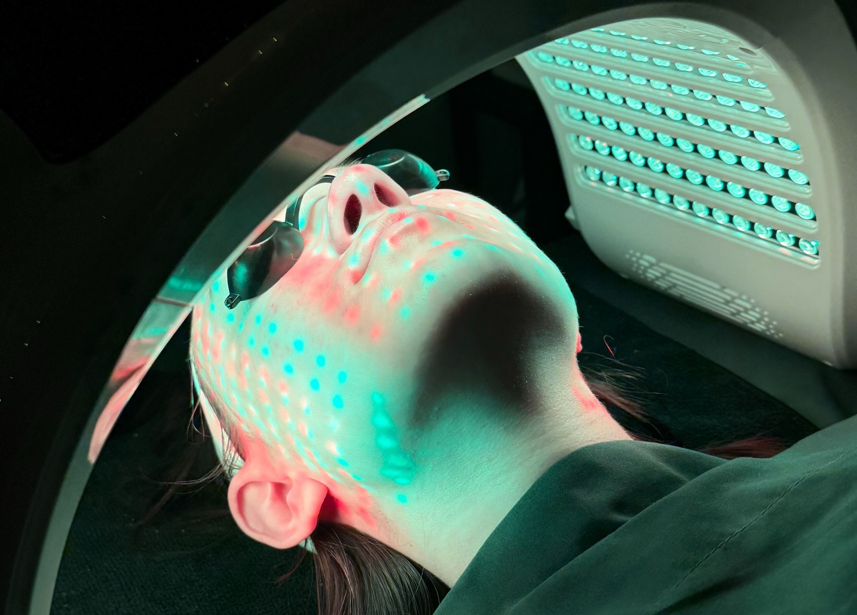 LED light facial treatment at Wild Winx Esthetics in Phoenix, Arizona, US, enhancing skin rejuvenation.
